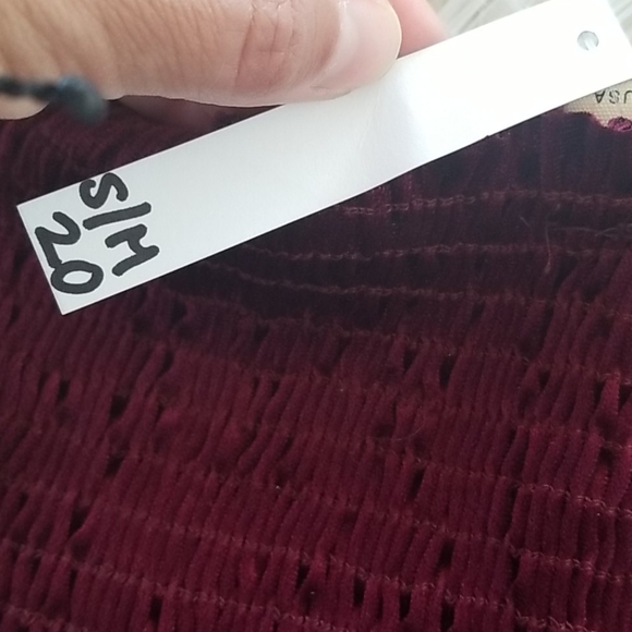 Velvety tube top- maroon - Picture 4 of 4